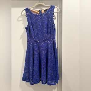 Elegant Blue Lace Dress